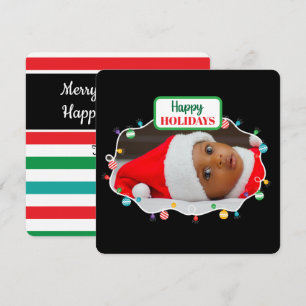 Festividades Luzes de Natal (adicione sua própria foto) cartão 