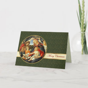 Festividades Madonna de Botticelli. Cartão de Natal De Arte Fin