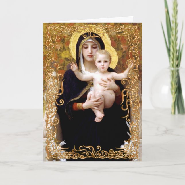 Festividades Madonna e cartão de Natal da criança (Frente)