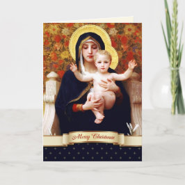 Festividades Madonna por W. Bouguereau. Cartão de Natal De Arte