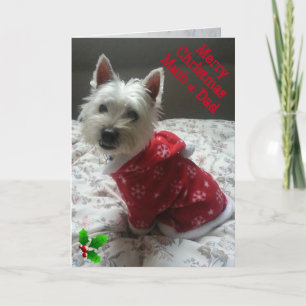 Festividades Mãe & pai alegres do cartão de Natal de Westie