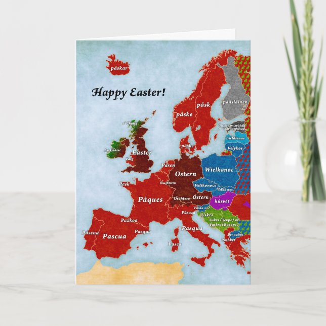 Festividades Mapa Linguístico da Europa: Cartão de Boas Festas  (Frente)