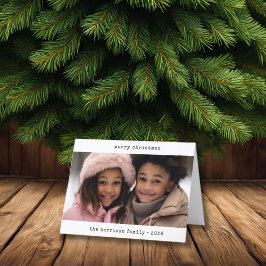 Festividades Máquina de escrever minimalista dobrada no cartão 