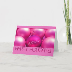 Festividades Marido - Cartão de Holigays Feliz Rosa