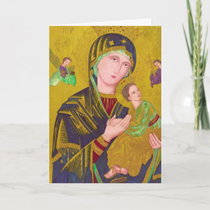 Festividades Mary, Jesus e Anjos, um Cartão de Arte Vintage