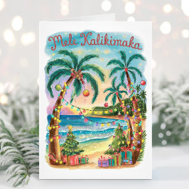 Festividades Mele Kalikimaka Hawaiian Feliz Cartão de Natal