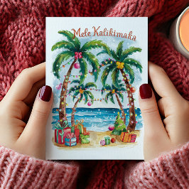 Festividades Mele Kalikimaka Hawaiian Feliz Cartão de Natal