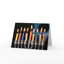 Menorá de Hanukkah  Cartão de Férias