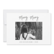 Merry Merry Minimalista - Cartão de Férias Manuscr