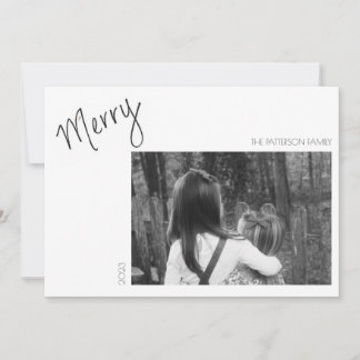 Festividades Merry Minimalist - Cartão de Férias Manuscrito