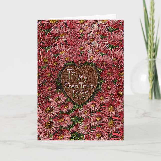 Festividades Meu Cartão de Coração e Flores de Verdadeiro Amor (Frente)