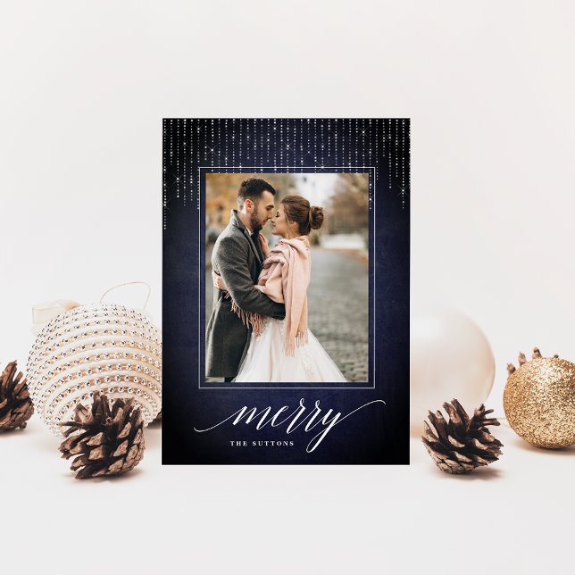 Festividades Midnight Garland | Cartão com fotos de férias (Criador carregado)