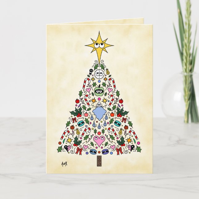 Festividades Milagre do cartão de Natal de despertar a árvore (Frente)