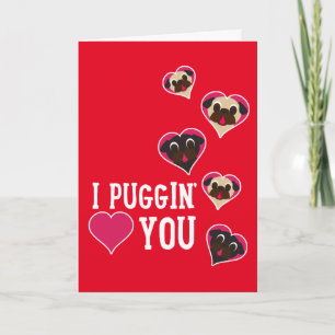 Festividades Mim amor de Puggin você cartão do Pug do dia dos