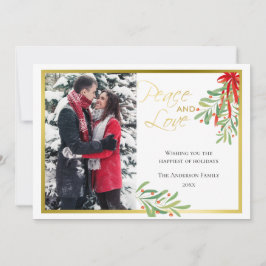 Festividades Mistura de Aquarela e Dourado | Cartão com fotos d