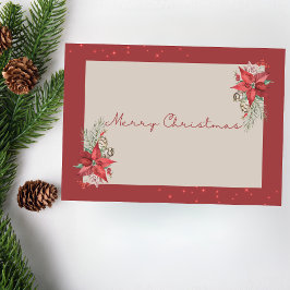 Festividades Modern Poinsettia Feliz Cartão de Natal