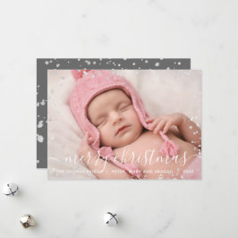 Festividades Modern Silver Splash Feliz Cartão com fotos de Nat