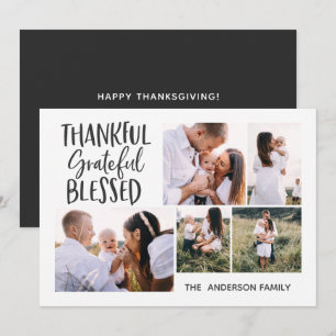 Festividades moderno minimalista cartão de ação de graças de 4 