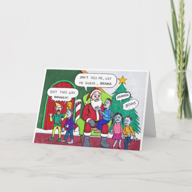 Festividades Muito um cartão de Natal do zombi (Frente)