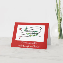 Festividades Musical Holly 2 cartão de Natal contemporâneo