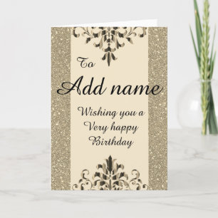 Festividades Na moda especial add name Cartão de aniversário