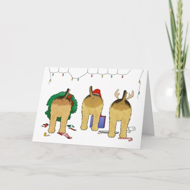 Festividades Nada termina um cartão do Natal de Airedale (Frente)
