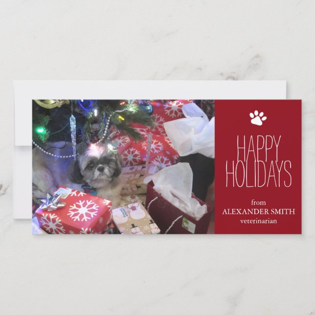 Festividades Natal - Cartão com fotos de 8" x 4" (Frente)