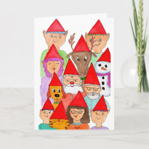 Festividades Natal - Cartão de Férias Dobrado do Papai Noel