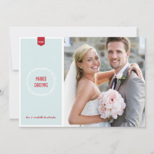 Festividades Natal casado Cartão com fotos de Férias Newlywed