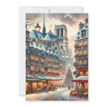 Natal clássico parisiense - Cartão de férias