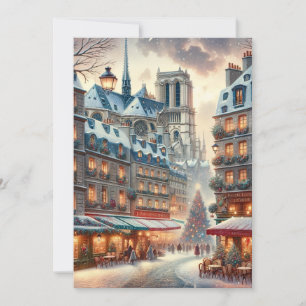 Festividades Natal clássico parisiense - Cartão de férias