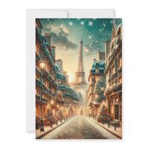 Natal clássico parisiense - Cartão de férias