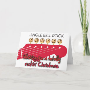Festividades Natal de Rockin com o cartão de Natal da guitarra