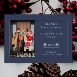 Festividades Natal Minimalista em Floco de Neve | Cartão com fo