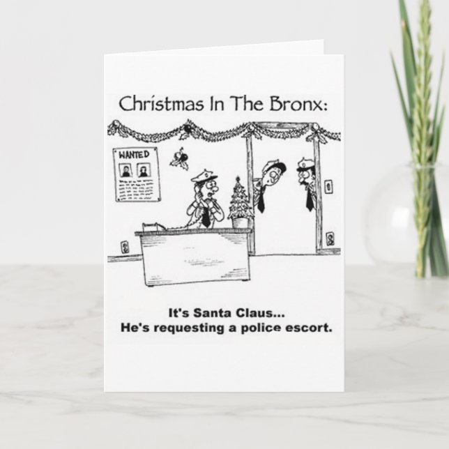 Festividades Natal no cartão engraçado de Bronx (Frente)