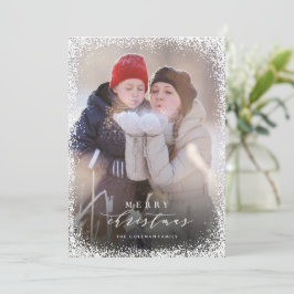 Festividades Neve Em Feliz Cartão De Férias Retratos De Natal