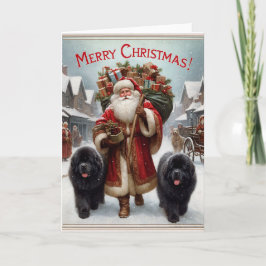 Festividades Newfs com cartão de Natal do St Nick antigo