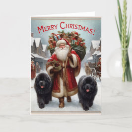 Festividades Newfs com cartão de Natal do St Nick antigo