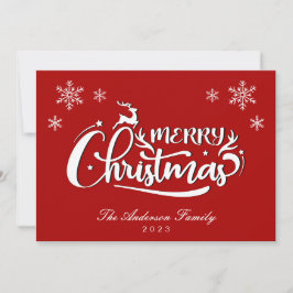 Festividades Nome Da Família Vermelha E Cartão De Natal De Ano