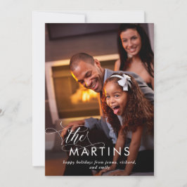 Festividades Nome Elegante | Cartão de Férias com Foto