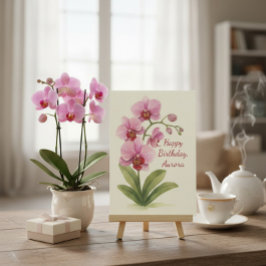 Festividades Nome Personalizado Vintage Watercolor - Cartão de 