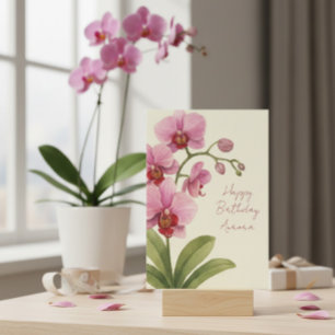 Festividades Nome Personalizado Vintage Watercolor - Cartão de 