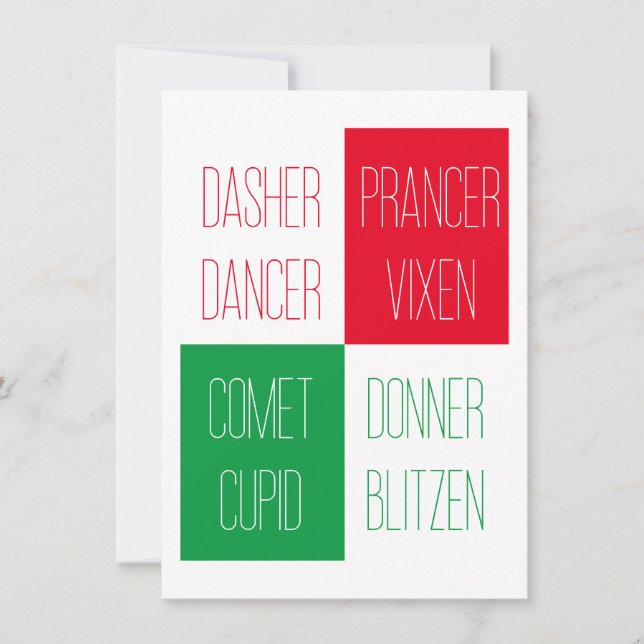 Festividades NOMES DE RENSA Natal Cartão Plano 4.25x6.25 (Frente)