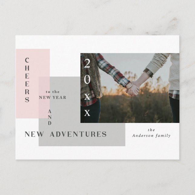 Festividades novo cartão postal de feliz ano novo de aventura (Frente)