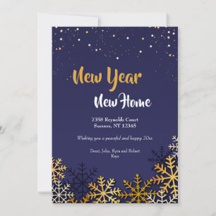 Festividades Novo Cartão Residencial de Flocos de Neve Dourados