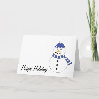 Festividades O azul do boneco de neve veste o cartão do feriado