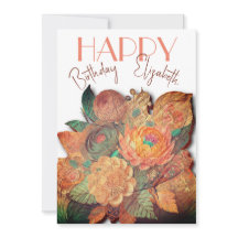 O buquê de flores - Madeira - Cartão de Aniversári