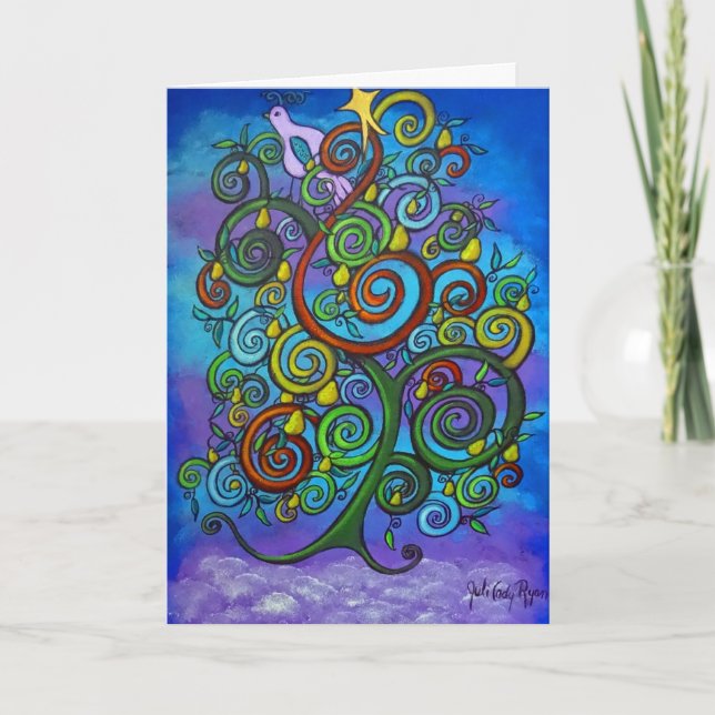 Festividades O Cartão de Natal de Partridge Solitário (Frente)