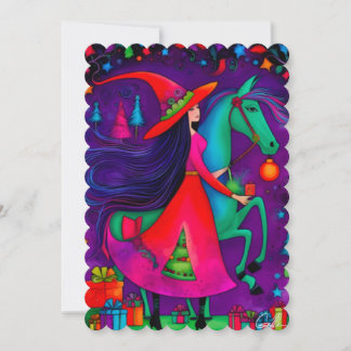 Festividades O cartão de Natal design 14 da Bruxa do Natal