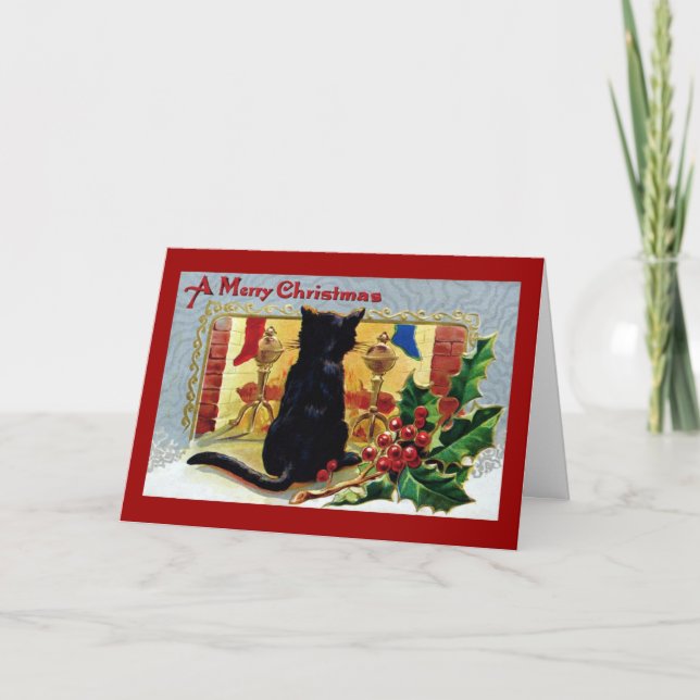 Festividades O cartão de Natal do Meow do gato (Frente)